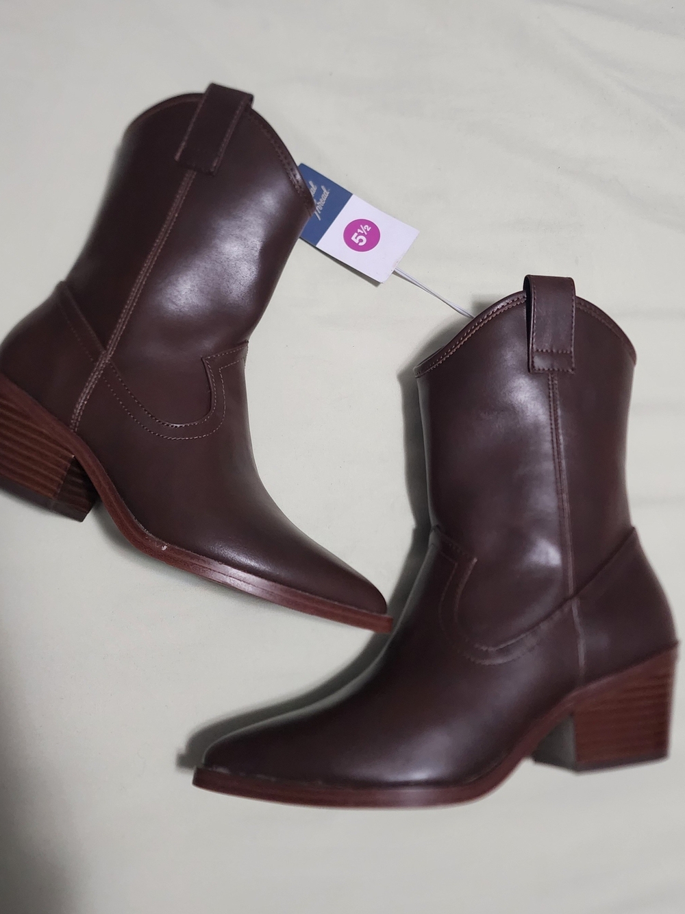 Universal Thread Dark Brown Western Block Heel Boots
